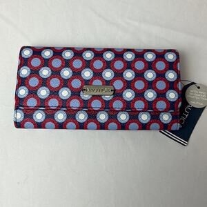 Nautica Deep Sea Dive Money Manager Wallet Red Blue 7.5”x3.5”